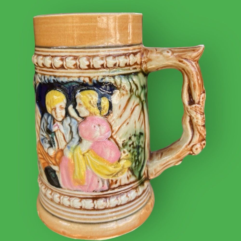 Vintage Ceramic Beer Stein Japan 5 1/2" Tall German Style Stein